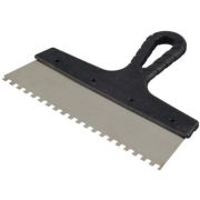 Шпатель нержавеющий зубчатый. 250мм. 8Х8мм. KORVUS.