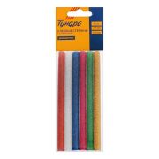 Стержни клеевые (термоклей). ЦВЕТНЫЕ С БЛЕСТКАМИ. 7х100мм. 6шт. TUNDRA PRO.