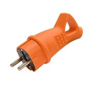 Вилка с ушком однофазная, каучук. с з/к. IP44. 250В.3500Вт. 16А. UNIVersal. оранжевая