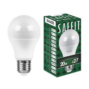 Лампа светодиодная, стандарт, груша. 20W. 230V. E27. 4000K. SBA6020, белый. SAFFIT