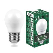 Лампа светодиодная, шар. 11W. 230V. E27. 2700K. SBG4511, тёплый белый. SAFFIT
