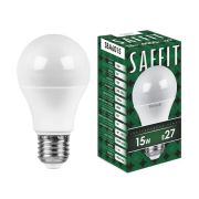 Лампа светодиодная, стандарт, груша. 15W. 230V. E27. 4000K. SBA6015, белый. SAFFIT