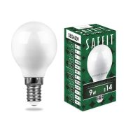 Лампа светодиодная, шар. 9W. 230V. E14. 2700K. SBG4509, тёплый белый. SAFFIT