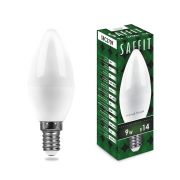 Лампа светодиодная, свеча. 9W. 230V. E14. 2700K. SBC3709, тёплый белый. SAFFIT