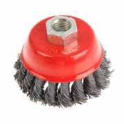 Щетка-крацовка «ЧАШКА» для УШМ. D-75мм. М14, стальная жгутир., проволока. ХАРД ДВ. МЭКС.