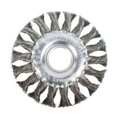 Щетка-крацовка дисковая для УШМ. D-125Х22,2мм, стальная, жгут. ХАРД ДВ. МЭКС.