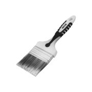 Кисть флейцевая плоская 100х15мм, серебристая щетина, 2К ручка «Black White  PREMIUM  универсальная»