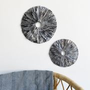 Панно круглое, декор на стену. 2круга (D-27и35cv). «Metal star» (Античное серебро)