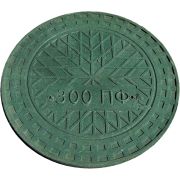 Люк (крышка) канализационный, для дренажного колодца D-300мм, цвет: зеленый. Ульяновск.