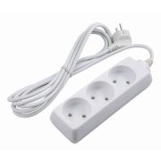 Удлинитель бытовой ПВС 2х0,75 мм², 1300Вт. 6А. 3 гнезда, б/з, 1,5метра. Стандарт, ДИП.
