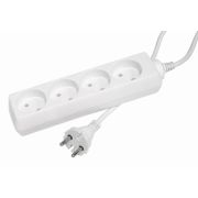Удлинитель бытовой ПВС 2х0,75 мм², 1380Вт. 6А. 4 гнезда, б/з, 1,5метра. Стандарт, ДИП.