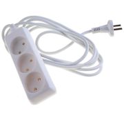 Удлинитель бытовой ПВС 2х0,75 мм², 1380Вт. 6А. 3 гнезда, б/з, 10,0метров. Стандарт, ДИП.