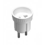 Адаптер переходник. /РОССИЯ-Китай/.  б/з белый 6А 250В.