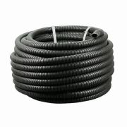 Труба гофрированная. ПНД с зондом D-40 мм, черная для наружных работ. Строитель