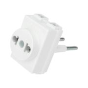 Адаптер сетевой переходник.«Козья ножка». 220В. 10А. REXANT