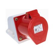 Розетка угловая настенная для силовых кабелей, красная. 415В. 32A. IP44. PST32-41-4411BB. STEKKER