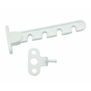 Ограничитель открывания окна, белый пластик. L-105, 4 позиции. Металлист